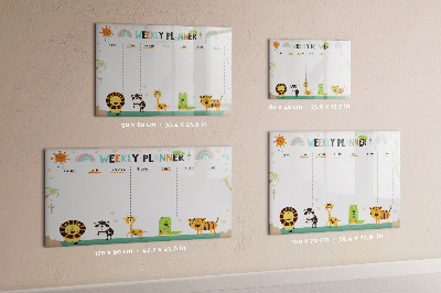 Beschreibbare magnettafel Wochenplaner Tiere