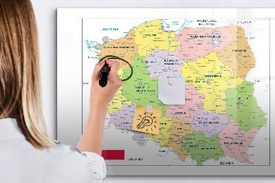 Beschreibbare magnettafel küche Karte von Polen