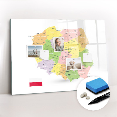 Beschreibbare magnettafel Karte von Polen