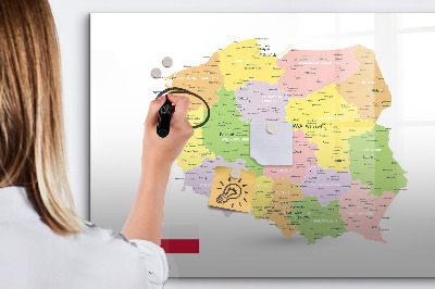 Beschreibbare magnettafel Karte von Polen