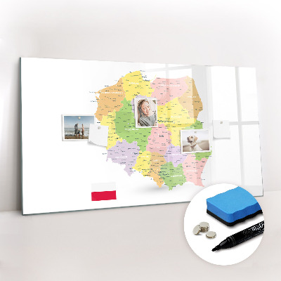 Beschreibbare magnettafel Karte von Polen