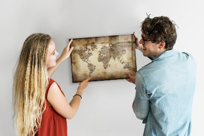 Beschreibbare magnettafel küche Alte Weltkarte