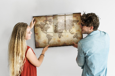 Beschreibbare magnettafel küche Alte Weltkarte