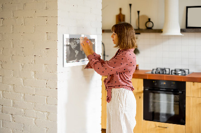 Magnetische Schreibtafel Braune Weltkarte