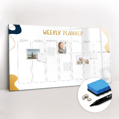 Beschreibbare magnettafel Wochenplaner