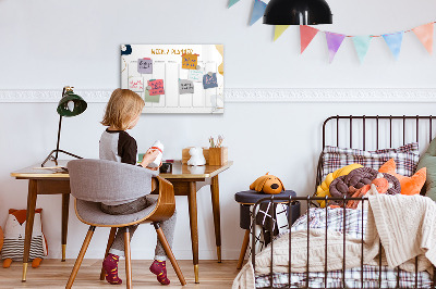 Magnetische Schreibtafel Wochenplaner