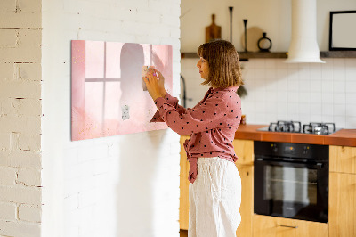 Magnettafel mit Marker Rosa Marmor