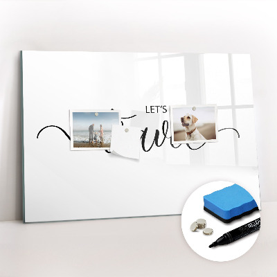 Beschreibbare magnettafel Reiseinschrift