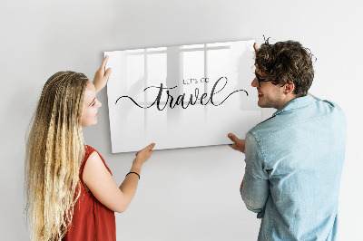 Beschreibbare magnettafel Reiseinschrift