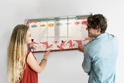 Beschreibbare magnettafel Wochenplaner für Kinder
