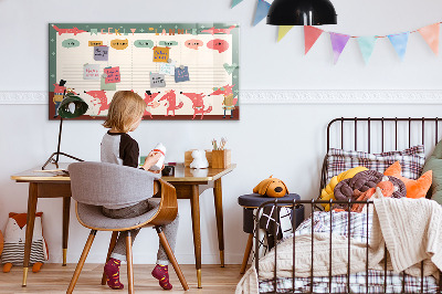 Beschreibbare magnettafel Wochenplaner für Kinder