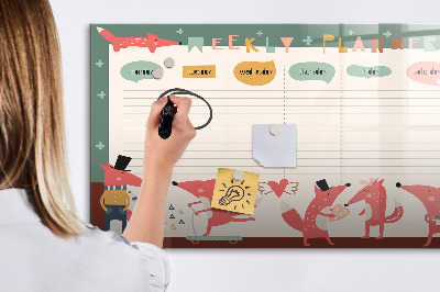 Beschreibbare magnettafel Wochenplaner für Kinder