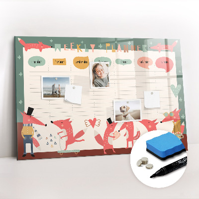 Beschreibbare magnettafel Wochenplaner für Kinder