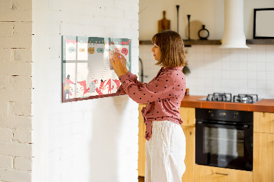 Beschreibbare magnettafel Wochenplaner für Kinder