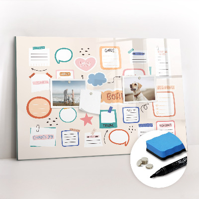 Beschreibbare magnettafel küche Buntes Visionboard