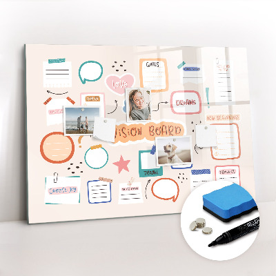 Beschreibbare magnettafel küche Buntes Visionboard