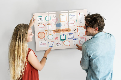 Beschreibbare magnettafel küche Buntes Visionboard