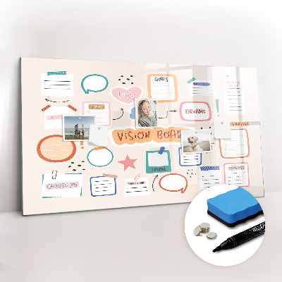 Beschreibbare magnettafel küche Buntes Visionboard