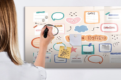 Beschreibbare magnettafel küche Buntes Visionboard