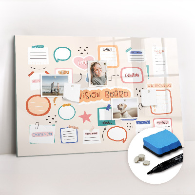 Beschreibbare magnettafel küche Buntes Visionboard
