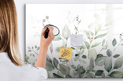 Beschreibbare magnettafel Pflanzenblätter