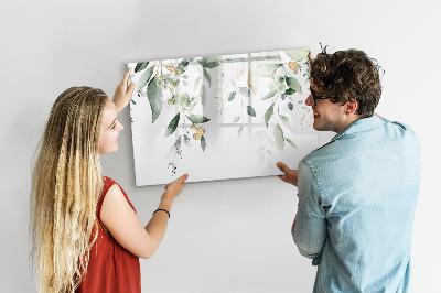 Magnettafel mit Marker Blätter der Pflanzennatur