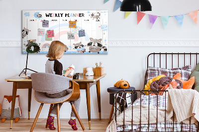 Magnettafel mit Marker Wochenplaner für Kinder