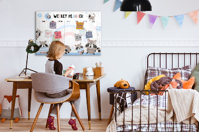 Magnettafel mit Marker Wochenplaner für Kinder