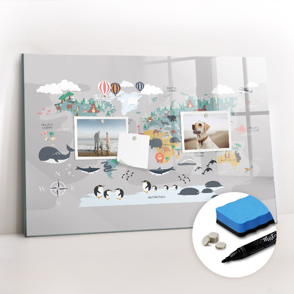 Beschreibbare magnettafel küche Cartoon-Karte