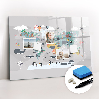 Beschreibbare magnettafel küche Cartoon-Karte