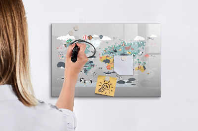Beschreibbare magnettafel küche Cartoon-Karte