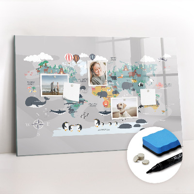 Beschreibbare magnettafel küche Cartoon-Karte