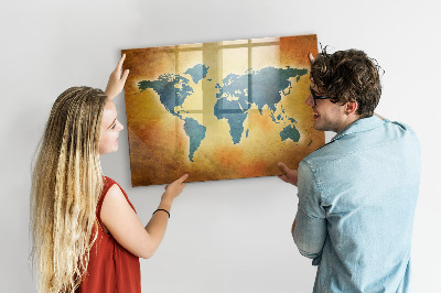 Beschreibbare magnettafel küche Alte Weltkarte