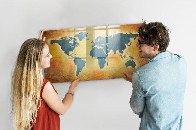 Beschreibbare magnettafel küche Alte Weltkarte