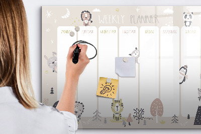 Beschreibbare magnettafel Wochenplan