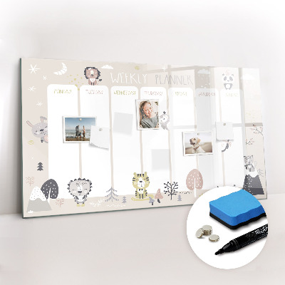 Beschreibbare magnettafel Wochenplan