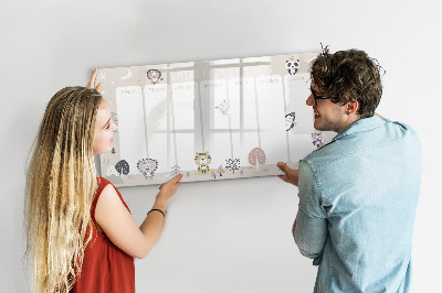 Beschreibbare magnettafel Wochenplan