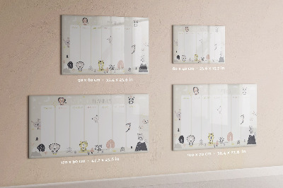 Beschreibbare magnettafel Wochenplan