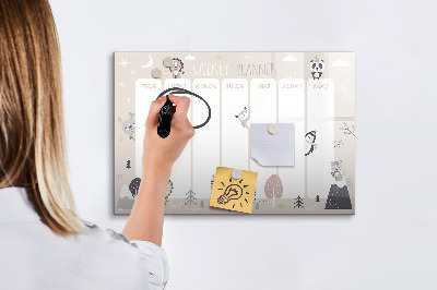 Beschreibbare magnettafel Wochenplan