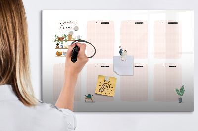 Beschreibbare magnettafel küche Wochenplaner