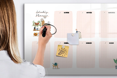 Beschreibbare magnettafel küche Wochenplaner