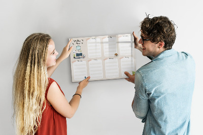 Magnetische Schreibtafel Wochenplaner