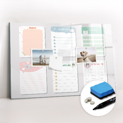 Beschreibbare magnettafel Bunte Notizen