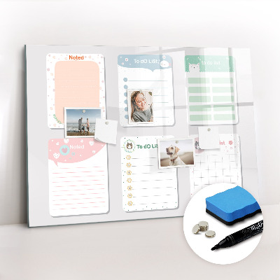 Beschreibbare magnettafel Bunte Notizen