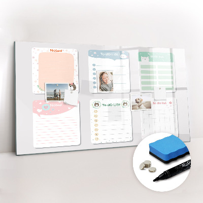 Beschreibbare magnettafel Bunte Notizen