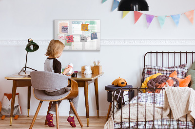 Magnettafel mit Marker Bunte Notizen