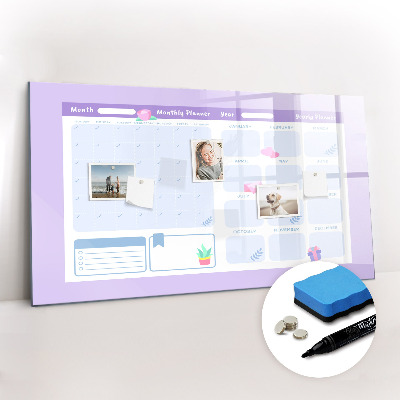 Beschreibbare magnettafel Rosa Jahresplaner