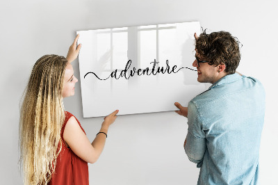 Beschreibbare magnettafel Abenteuerinschrift