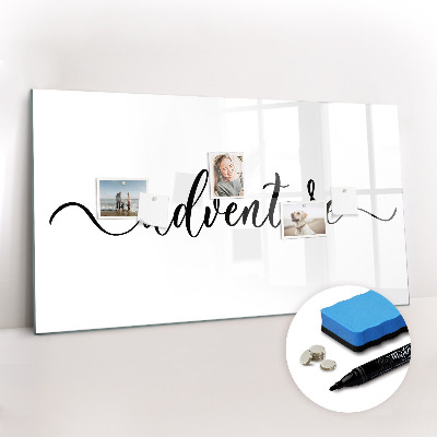 Beschreibbare magnettafel Abenteuerinschrift