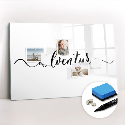 Beschreibbare magnettafel Abenteuerinschrift